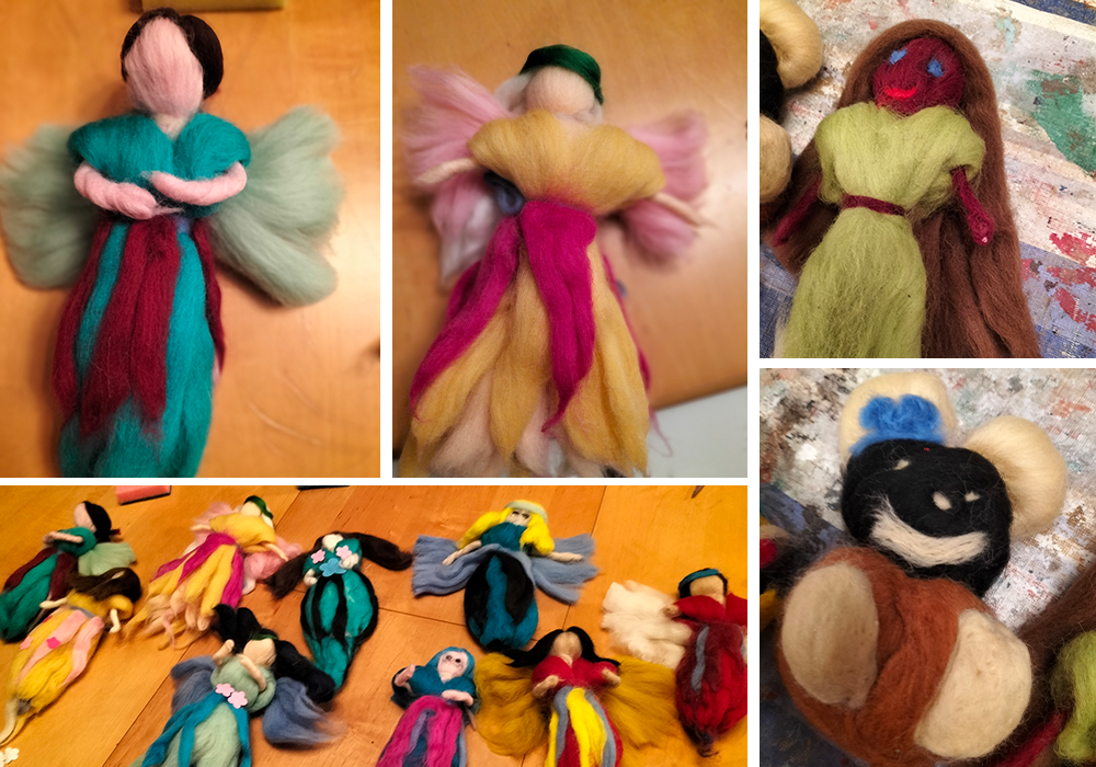 Basteln und gestalten mit verschiedenen Materialien