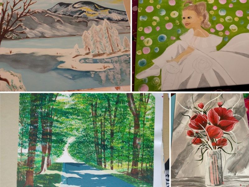 Naturalistische Bild von Fotos mit Acryl