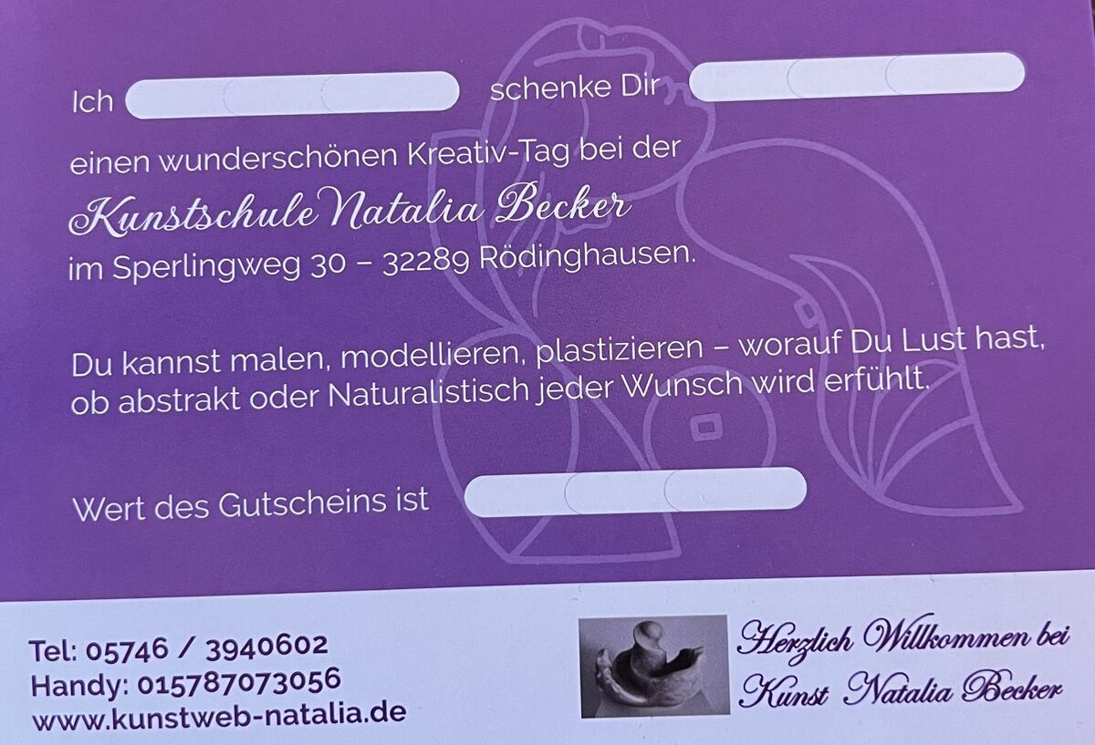 Gutschein Kunstschule Natalia Becker